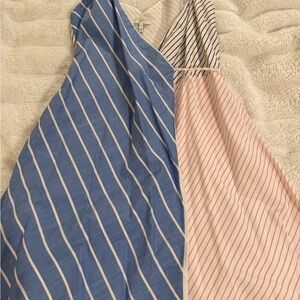 Joie Striped Blue and Pink Reversible Dress | M